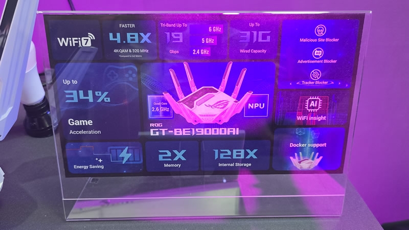 Asus представила флагманский Wi-Fi-роутер ROG Rapture GT-BE19000AI со встроенным ИИ для геймеров