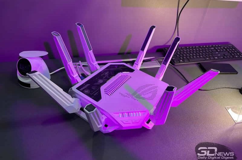 Asus представила флагманский Wi-Fi-роутер ROG Rapture GT-BE19000AI со встроенным ИИ для геймеров