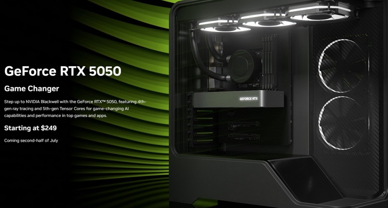 Nvidia представила самый медленный GeForce на базе Blackwell — RTX 5050 за $249