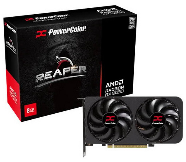 PowerColor представила видеокарту Radeon RX 9050 Reaper с 8 Гбайт памяти